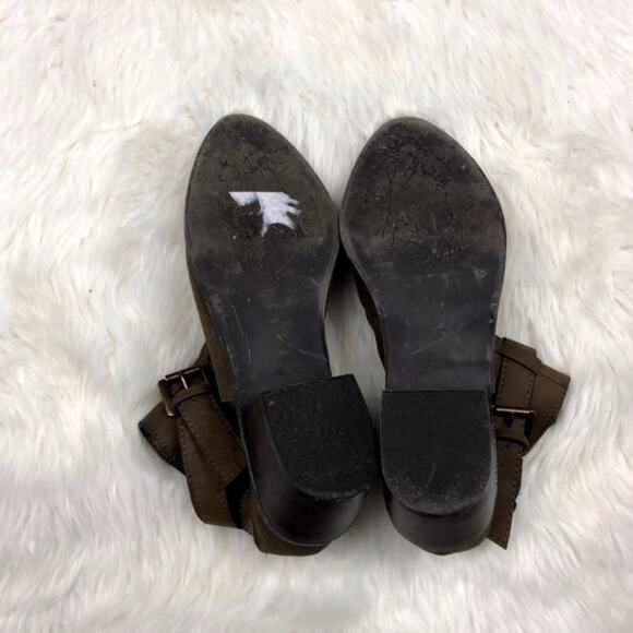 2/$30 Justfab 6.5  Womens Taupe Cut-out Strap Buckle Booties - Picture 5 of 7